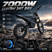 Moto électrique tout-terrain 7000W à couple élevé, batterie lithium 72V 25Ah, pneus 17*14 pouces, pour adultes, motocross électrique