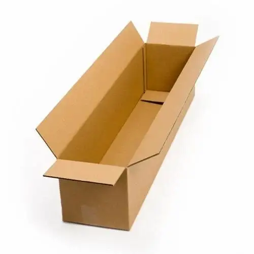 Carton ondulé à paroi unique, boîtes d'expédition d'emballage à couvercle rabattable, boîte longue en carton