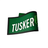 Tapis de bar en PVC personnalisé avec logo, imperméable et antidérapant, pour la décoration de bar moderne, idéal pour cocktails, bières, pubs, clubs et fêtes.