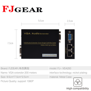 FJGEAR 1080P VGA/Âm Thanh Extender Hơn Độc 100M/200M CAT5/5e Cáp 200 Mét vga Mở Rộng 1920*1440 - Product Image 4