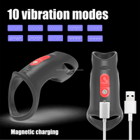 Anneaux péniens personnalisés vibrants avec 10 modes pour la masturbation masculine, jouets sexuels en silicone pour hommes, commande en gros