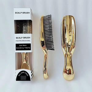 लक्जरी कॉम्पैक्ट प्लास्टिक इलेक्ट्रोप्लेटिंग एंटी-स्टैटिक हेयर केयर कंघी नरम दांत सिर मालिश बालों की त्वचा देखभाल लिंट - Product Image 1