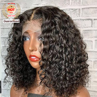 Vente en gros pas cher brut indien vierge crépus bouclés HD complet pour perruque frontale en dentelle cheveux humains naturels transparent avant de lacet perruque