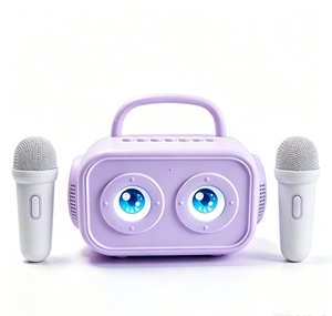 <span class=keywords><strong>Speaker</strong></span> Karaoke Bluetooth untuk Anak-anak |   Layar Animasi Mata Berkedip Kustom dengan Dua Mikrofon Nirkabel - Product Image 4