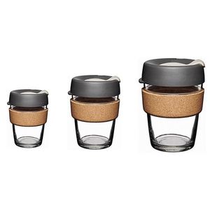 Tazas de Viaje de Silicona Premium, Reutilizables, de 350 ml, Taza de Café de Vidrio con Funda de Corcho - Product Image 1