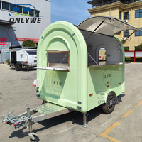 ONLYWE Petite Camionnette Alimentaire Modifiée, Remorque de Restauration Mobile Conduisible, Cuisine Mobile Compacte, Food Truck