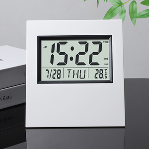 Horloge de bureau numérique intelligente avec grand écran LCD, calendrier électronique perpétuel, date, semaine, température, minuteur de compte à rebours, décoration pour la maison et le bureau - Product Image 1