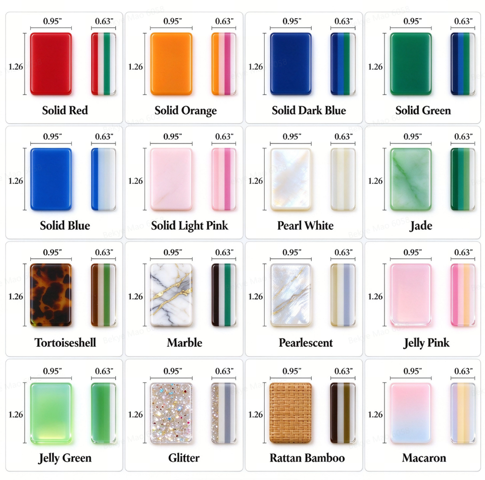 Lexan Graphics Design Spring Series Modern American Mahjong Tiles Set 160 PCS Acrylic ...