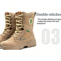 Chaussures de travail tactiques anti-choc à embout d'acier, ignifuges, camouflage désertique, haute tige, pour homme