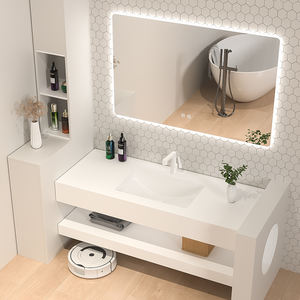 Unidad de pared de baño funcional con estilo moderno, Mostrador de lavabo a juego, resistente al agua, organización de almacenamiento inteligente ecológica - Product Image 2