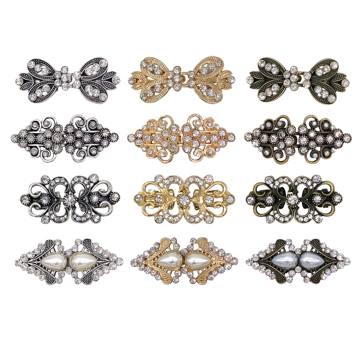 WILLBOND 4 Pieces Vintage Sweater Swirl Clip Cape Cloak Clips Retro Cardigan Sha
