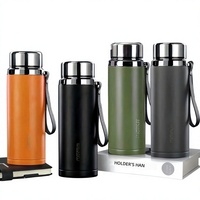 Termos Stainless Steel Kapasitas Besar Baru, Mug Bisnis Premium, Pemisah Teh dan Air untuk Kantor, Botol Air Bergaya, Terisolasi