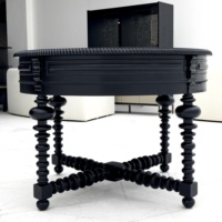Table basse ronde antique sur mesure en gros, avec plateau en marbre et pieds sculptés, pour villa, salon, projet résidentiel