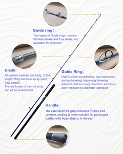 2,55 м 2 секции китайская Удочка MH рыболовная форель морской окунь Удочка углеродная Удочка производство - Product Image 3