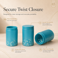 Envase de plástico PET de 71 mm, 50-500 g, ligero, de pared delgada, para cadena de suministro, multiusos, para alimentos, suplementos, cosméticos.
