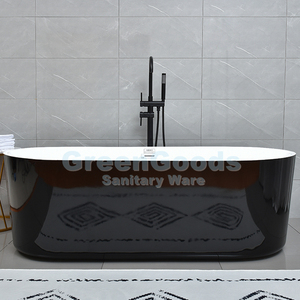 Bañera acrílica de pie para apartamento, baño, 1700mm, Color blanco y negro, gran oferta - Product Image 4