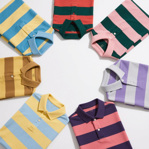 Chemise de golf à rayures sportives avec logo OEM, polyester et élasthanne, logo brodé par sublimation, chemise de golf à séchage rapide, t-shirt pour homme à séchage rapide - Product Image 3