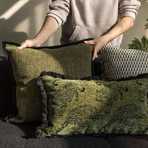 2025 salon canapé décoratif housse de coussin lumière luxe rétro vert série jeter taie d'oreiller Style français du milieu du siècle - Product Image 2