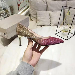 Zapatos de Tacón Alto con Lentejuelas Degradadas JC Super Brillantes de 7CM para Banquete y Boda, Zapatos de Tacón Alto de Moda para Mujer Jimmyschoo - Product Image 2