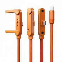 Kabel Data Penyangga Ponsel untuk Tablet PC iPhone Huawei Tipe C Kabel Data Elbow Kepang 240W Pengisian Cepat Tersedia Stok