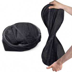 Panier à linge carré pliable personnalisable à 2 compartiments, sac en maille pop-up économique avec matériau en polyester PP, logo personnalisé - Product Image 5