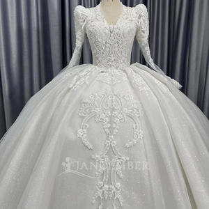 Vestidos de Novia de Encaje de Alta Calidad, Nuevos, a la Moda, al por Mayor, Lujosos y Personalizados, Directamente de Fábrica, Lscm17 Jancember - Product Image 2