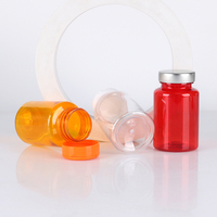 Bouteille de capsule de vitamine de supplément PET de couleur personnalisée 60cc avec bouchon à vis métallique personnalisé