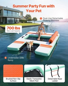 Isla Flotante Inflable para Nadar al Aire Libre, Plataforma Flotante Inflable para Mascotas con Escalera - Product Image 4
