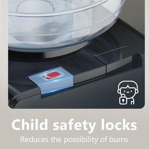 Distributeur d'eau Euhomy à chargement par le haut, pour bouteilles de 3 ou 5 gallons, eau chaude et froide, sur pied, argent/noir, plastique et acier inoxydable - Product Image 5
