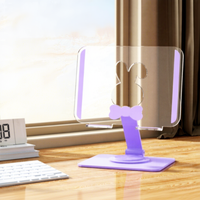Support de tablette en acrylique QINGYUN ZJ-034 en forme de lapin mignon, rotatif à 360°, pliable, réglable, universel pour ordinateur portable et tablette, multicolore
