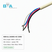 Kabel Harness 9.9M 24AWG 4 Konduktor Dengan Terminal Ferrule Eurostyle, Kabel TPE untuk Pengkabelan Internal Perangkat Otomasi