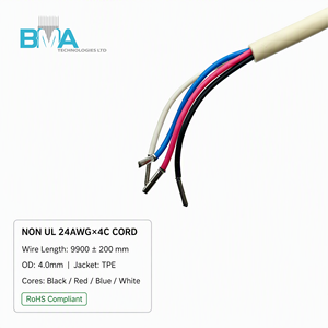 9.9M 24AWG 4 芯电缆线束，带欧式插芯端子，TPE 电缆，用于自动化设备内部接线 - Product Image 2