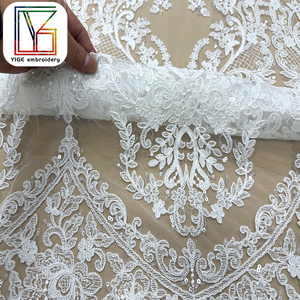 Tela de Encaje <span class=keywords><strong>Guipur</strong></span> Ecológica en Oferta, Tela de Encaje Africana con Lentejuelas <span class=keywords><strong>para</strong></span> Vestidos de <span class=keywords><strong>Novia</strong></span> y de Gala - Product Image 3