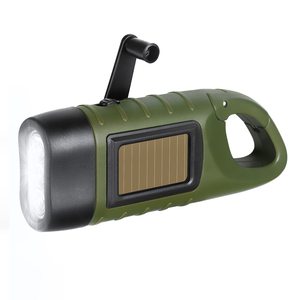 Mini Solar Cranking Flashlight with Super Bright <b>Light</b> with Solar Charging Portable Three LED Torch Flashlight - Product Image 1