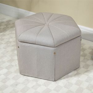 Modern Burgundy Fabric <strong>Storage</strong> <strong>Stool</strong> 38x38x38cm Decorative Furniture for Living Room <strong>Bathroom</strong> Hotel Apartment Home Office - Product Image 1