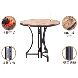 Mesa de comedor redonda plegable, adecuada para el hogar y apartamentos pequeños, mesa redonda informal minimalista moderna, mesa de reuniones y - Product Image 2