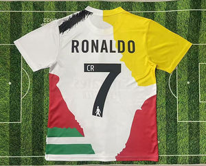 Uniforme de football en gros, saison 2024/25, imprimé <span class=keywords><strong>portugais</strong></span>, Ronaldo Pepe, col rond, manches courtes, nom d'équipe personnalisé, 100% polyester - Product Image 3