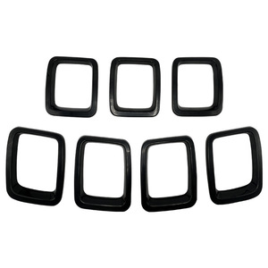 Anillo brillante para parrilla de Jeep Compass, red antimosquitos, pieza decorativa, juego de 7 piezas, material ABS, para mejora y personalización. - Product Image 2