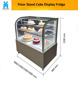 Vitrine réfrigérée pour gâteaux et glaces à température unique de 0,9 m, refroidissement par air, 3 étagères, support au sol pour le stockage des aliments - Product Image 2