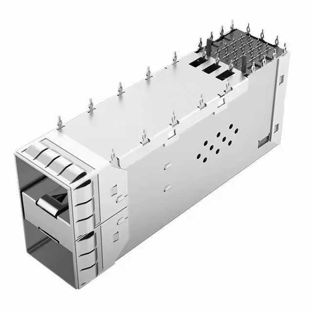 2198318-1 TE Replacement Network Cage 40P EMI Shield Press-Fit 2x1 Through-Hole ZSFP+ Connector for Fiber Optic Equipment