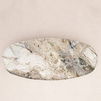 Table basse en marbre de breccia naturel, dalle ovale épaisse, sur piétement unique, pour salon, maison de rêve