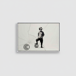 Banksy Boy <b>Canvas</b> Print: Modern Wall Art with Printed Design,WHITE <b>FRAMED</b> <b>CANVAS</b> - Product Image 2