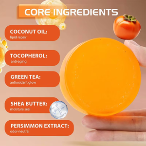 Savon au kaki purifiant et déodorant pour le corps, naturel, doux, aux extraits <span class=keywords><strong>de</strong></span> thé vert, adapté à tous les types <span class=keywords><strong>de</strong></span> peau - Product Image 2