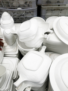 Vajilla de hotel barata de venta directa plato de porcelana de cerámica blanca platos Pratos para <span class=keywords><strong>restaurante</strong></span> por tonelada en stock de Fac directo - Product Image 3