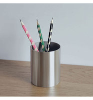 304 acier inoxydable bureau porte-stylo porte-crayon crayon tasse crayon Pot maquillage porte-pinceau papeterie organisateur