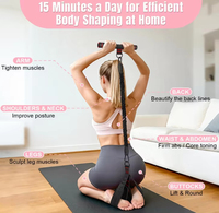 Banda de Resistencia Multifuncional Mejorada con Asa y 3 Tubos, Bandas de Resistencia Ajustables para Ejercicios de Abdominales y Pilates