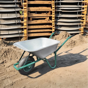 Carretilla de rueda galvanizada <span class=keywords><strong>WB6414T</strong></span> para construcción de edificios con marco de acero y rueda neumática 4,00-8 - Product Image 2