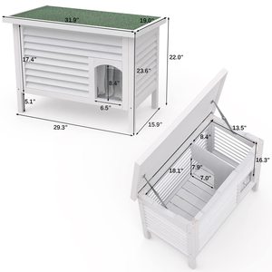 Perrera de madera aislada para perros con cortina de <span class=keywords><strong>PVC</strong></span> y piso extraíble para una fácil limpieza de la casa al aire libre para perros - Product Image 4