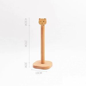 Cute Animal Wooden <b>Paper</b> Towel Holder Stand Beech Wood Tissue Roll Rack for <b>Kitchen</b> - Product Image 2