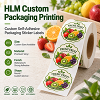Op maat gemaakte fruit-etiketten, waterdichte klevende voedseletiketten op rol, biologische producten verpakking, barcode QR-code vinyl stickers